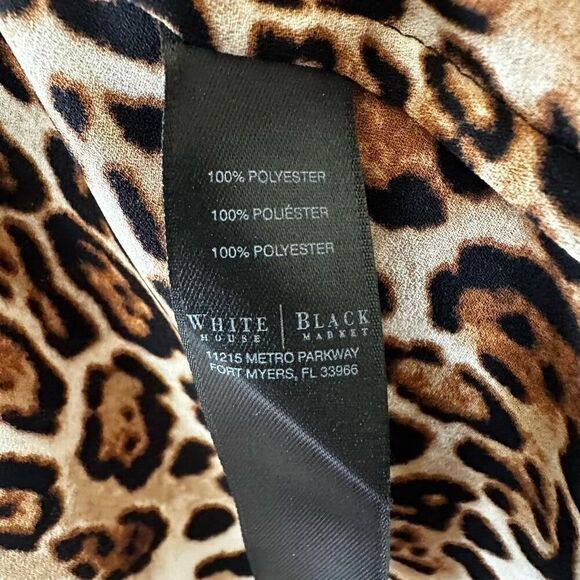 White House Black Market leopard print tie front blouse - Picture 12 of 15